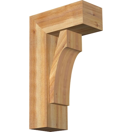Ekena Millwork Westlake Block Rough Sawn Bracket w/ Offset Brace, Western Red Cedar, 8"W x 18"D x 30"H BKT0806X18X30WTL05RWR